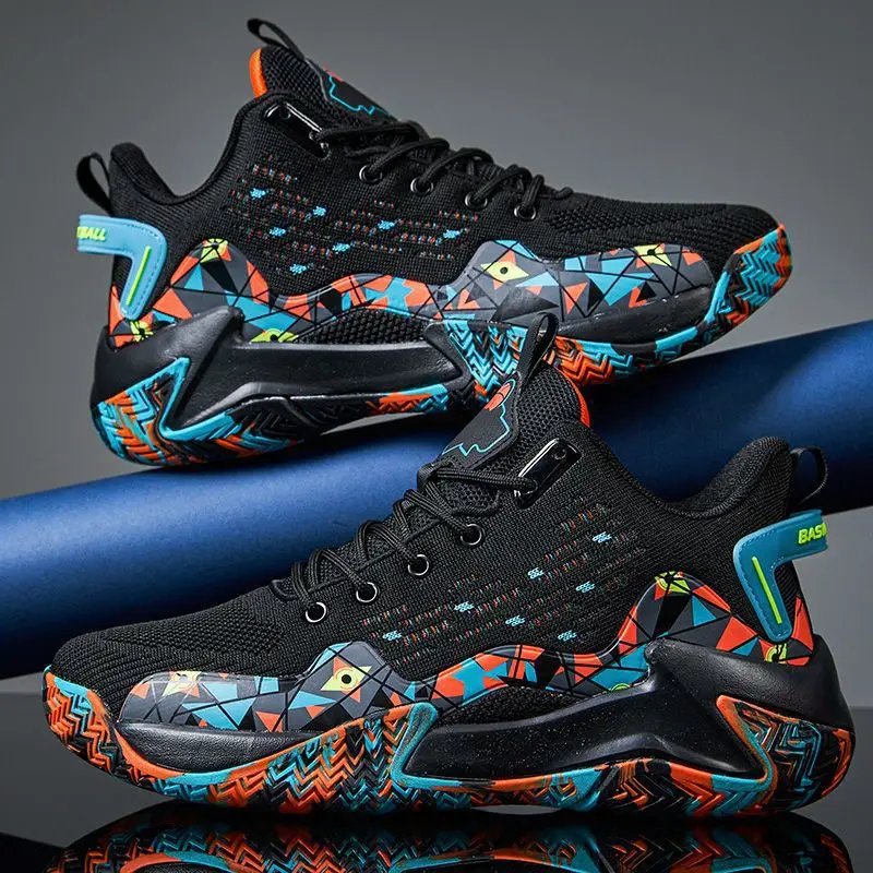 Flying mesh surface breathable basketball shoes new men's shoes lightweight fashion sports running shoes