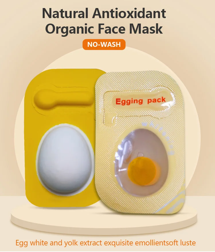 Facial Shrink Pores Repair Skin Sleeping Egg Face Mask Whitening