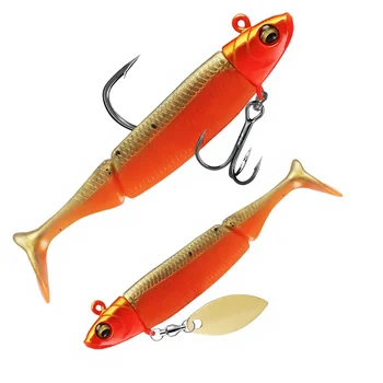 15g 20g Metal & Plastic Fishing Silicone Shad Bait Glitter Lead Head Jigging Black Minnow Swimbait Soft Lure for Lake – Soft Lure – view 5