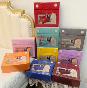 Ready to Ship Plain Color 6PCS Sheet Set Solid Color Bedding Set Ready to Ship 6 Pieces Bed Sheet Set King Queen Size