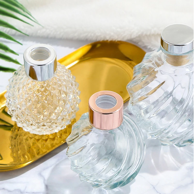 150ml 250ml Luxury Transparent Round Pineapple Shape Empty Glass Reed Diffuser Bottle