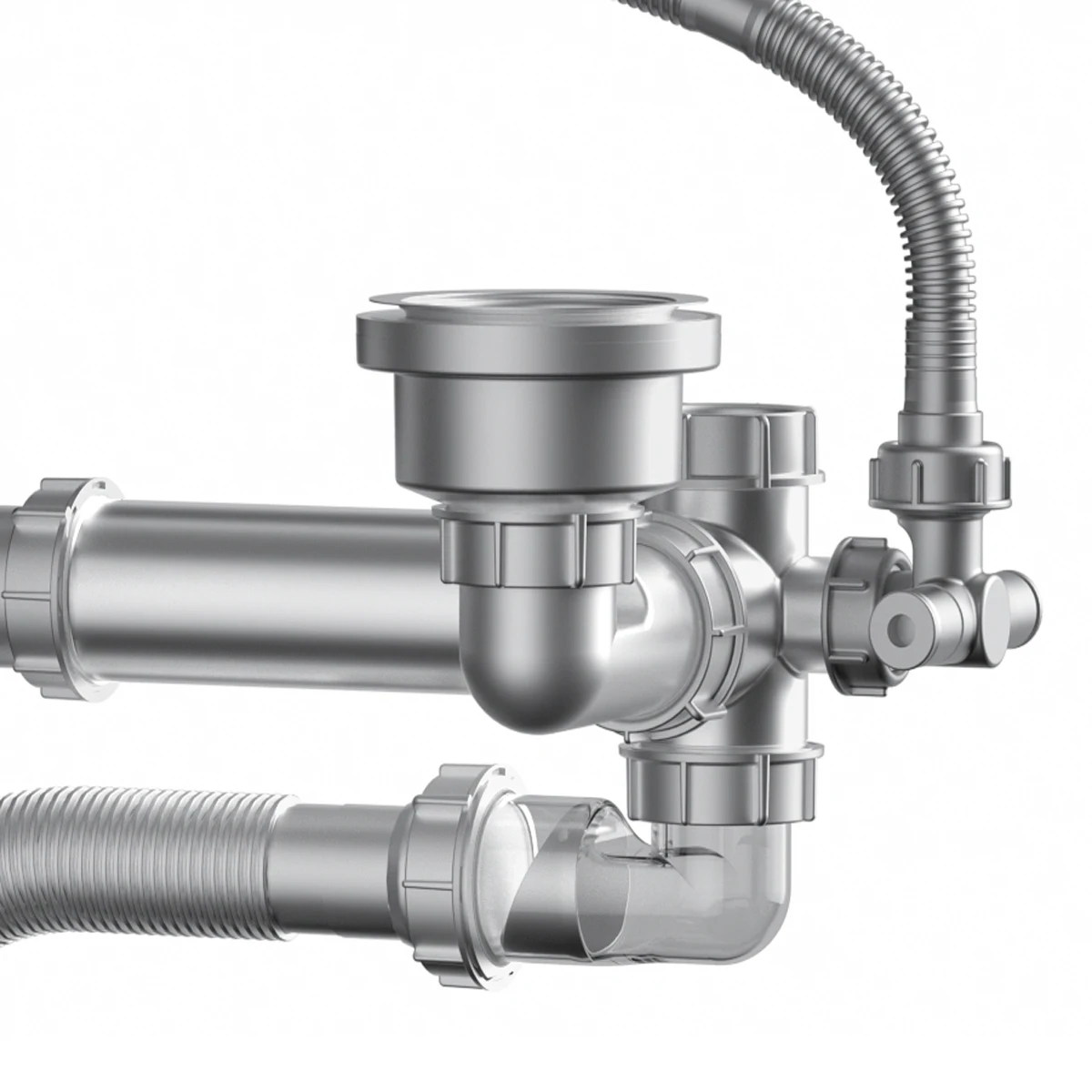 product space save kitchen sink drainer connector with anti odor gourd and expandable postposition pipe suitable for different wastes496-4