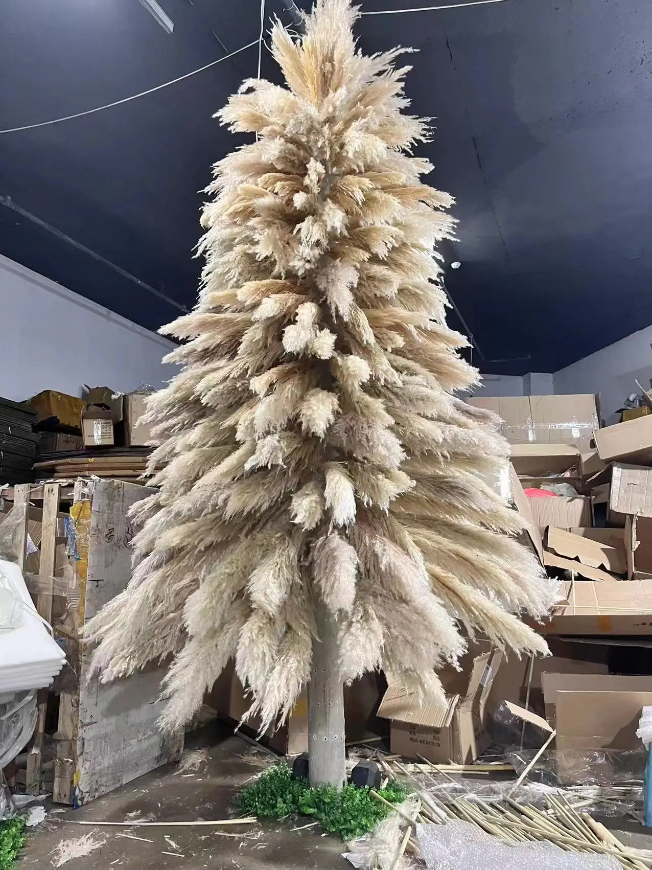 B0484 Indoor Home Decor Natural Pampas Christmas Trees Fake Pampas