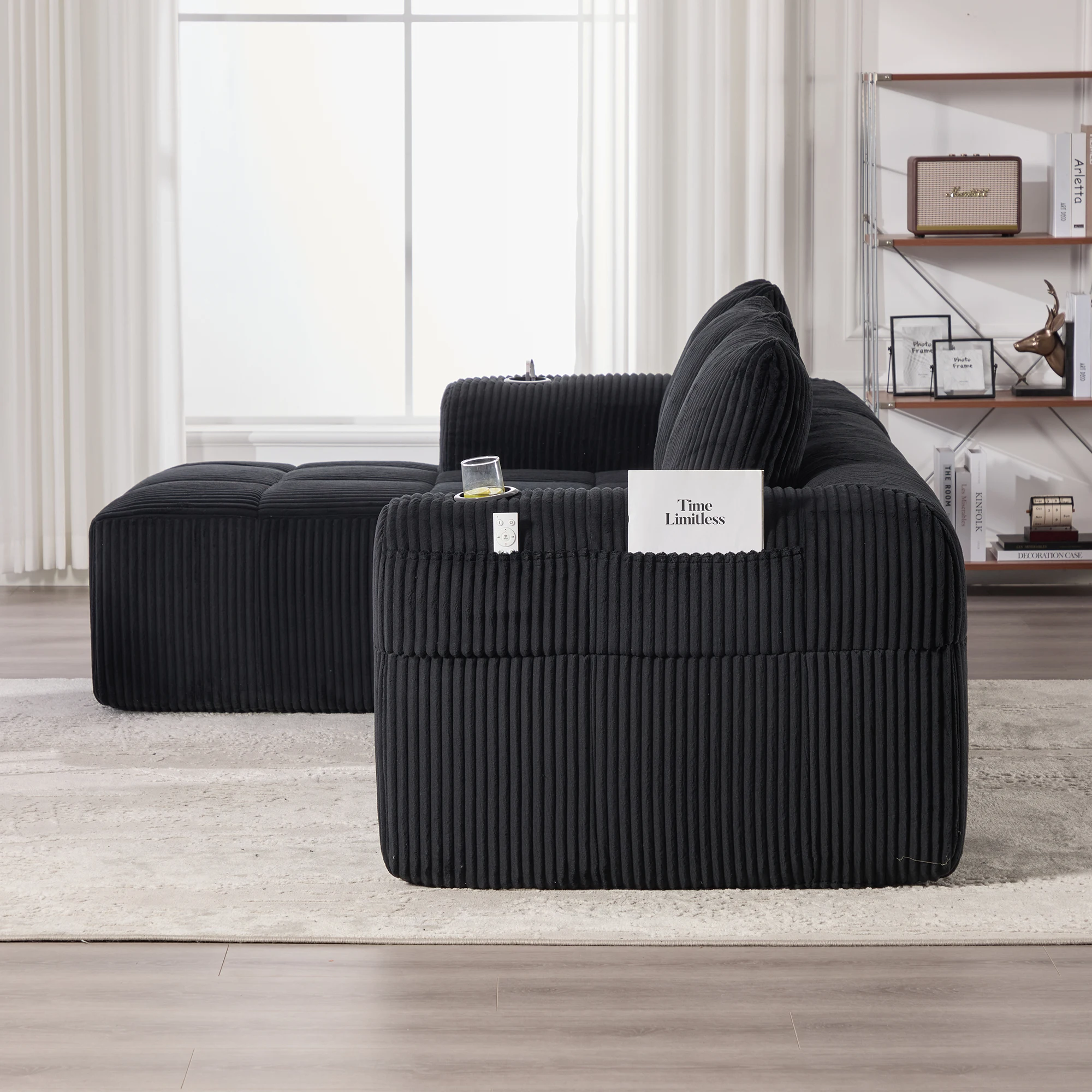 Sofa rétro velours vue 3