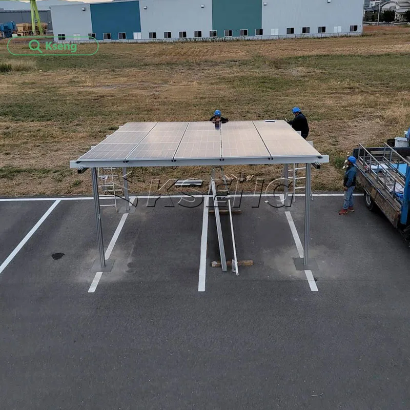 Easy Installed Aluminium Solar Roof Carport Structure Car Parking Solar Mounting System Steel Carport Solar Roof Carport