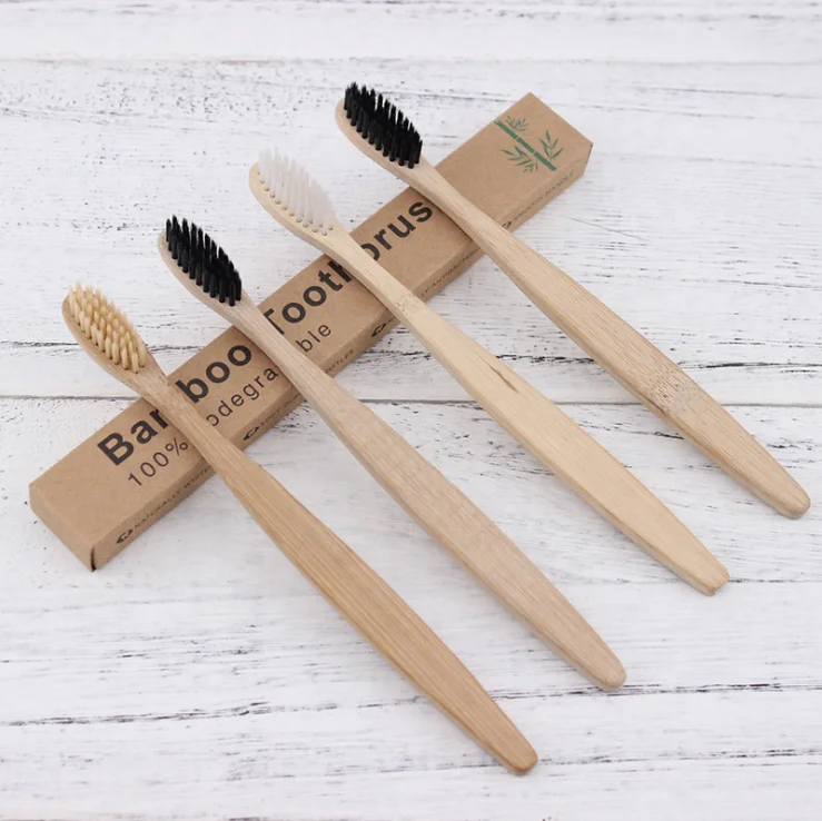 Écologique- friendly Charcoal Bristles OEM Bamboo Toothbrush with Customized Packing and Logo