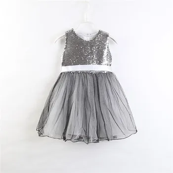 Girls' summer clothes dress children's sequined sleeveless dress baby girl mesh princess dress