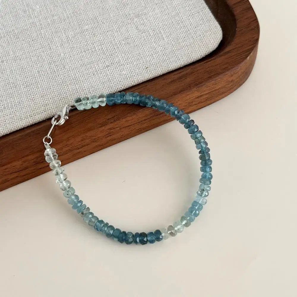 KAKODIY natural gradient sapphire beads 925 sterling silver jewelry bead bracelet detail 8