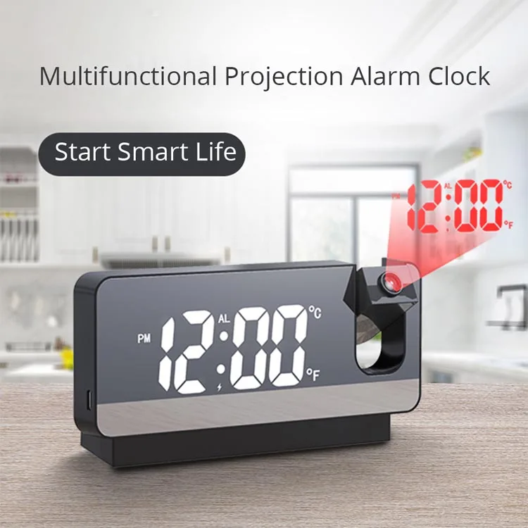 Alarm Clock Reloj Despertador Proyector Techo Estacion