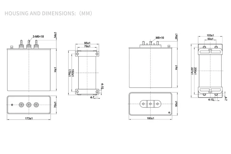 VFD/Solar IEEE 18 Certified Space-Saving Square Design Low ESR 40kVar 660VAC 3-Phase Square Power Capacitor details