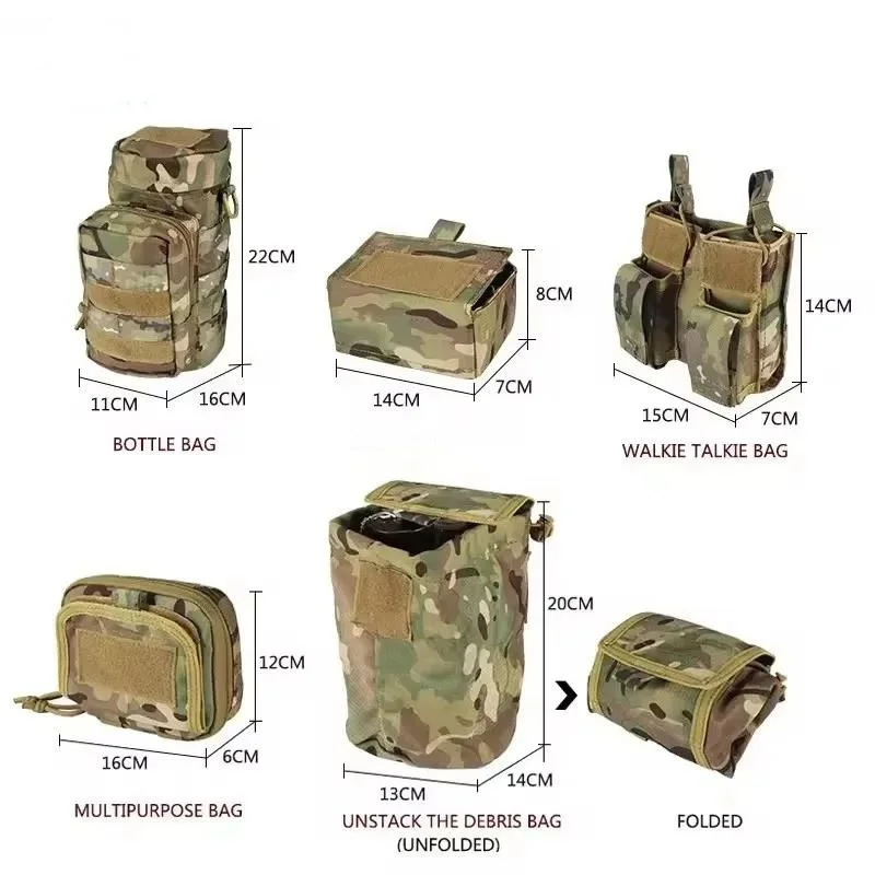 Premium Multifunctional Pockets Pouches Gear Hunting Waist Security Tactical Belt High Density Material Padded Patrol Belts