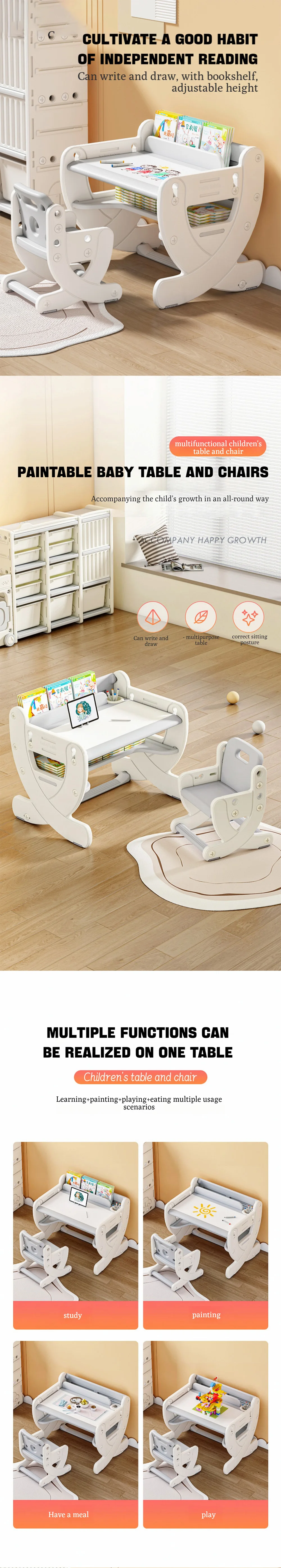 Big Size Baby Table And Chair Kid Daycare Furniture Set Learning Tables