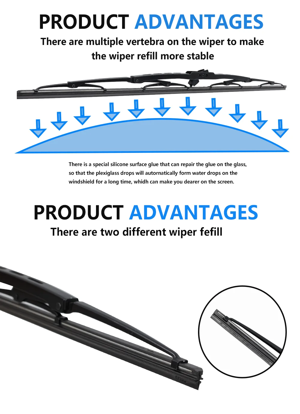 Design Automotive Replacement Windshield Wiper Blades Popular Selling