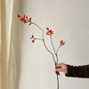 Ramas cortas con hojas rojas de otoño.