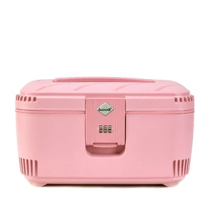 Portable Pink Waterproof Hard Shell Cosmetic Box Custom Logo Travel Makeup Case 14 Inch PP Traveling Jewelry case