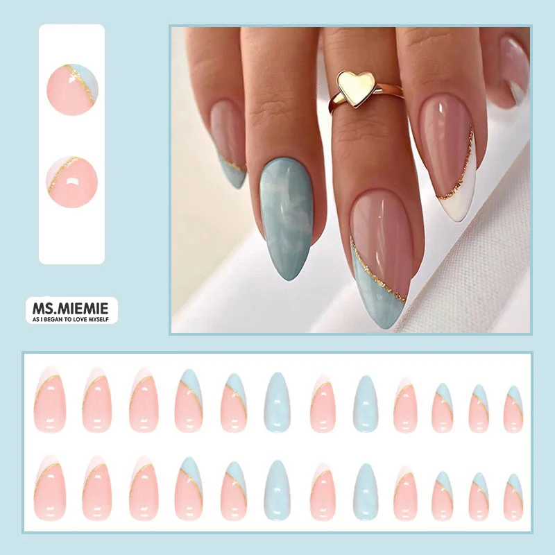 Ms.Miemie 24-Piece ABS French Short Nails Nail Wholesale Wholesale Press on Nails