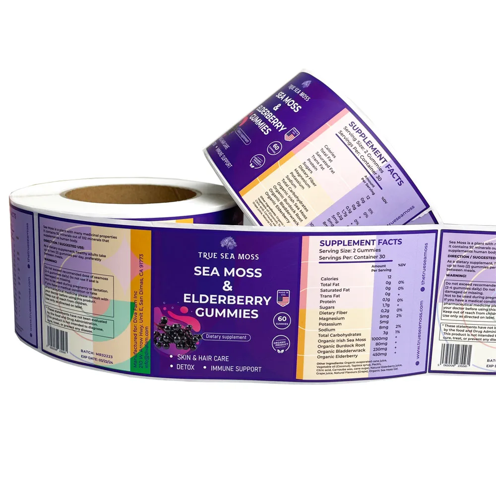 Best Design Gloss Lamination Custom Vinyl Stickers Print Label for Hair Products