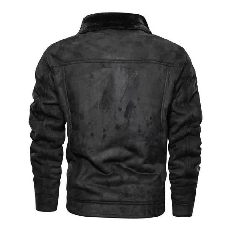 Autumn Thick Warm Fleece Jacket Coat Men Winter Outwear Casual Bomber Motor Biker Leather Jackets _voghion.com