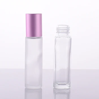 Manufacture Empty Glass Screw Cap 10ml Roll On Bottle with roll ball