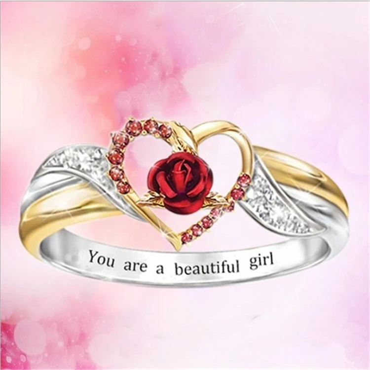 red rose diamond ring