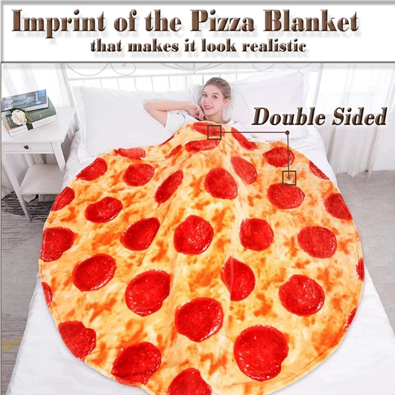 Custom Manufacturers Wholesale 100 Polyester Pizza Flannel Blankets Soft Burrito Tortilla