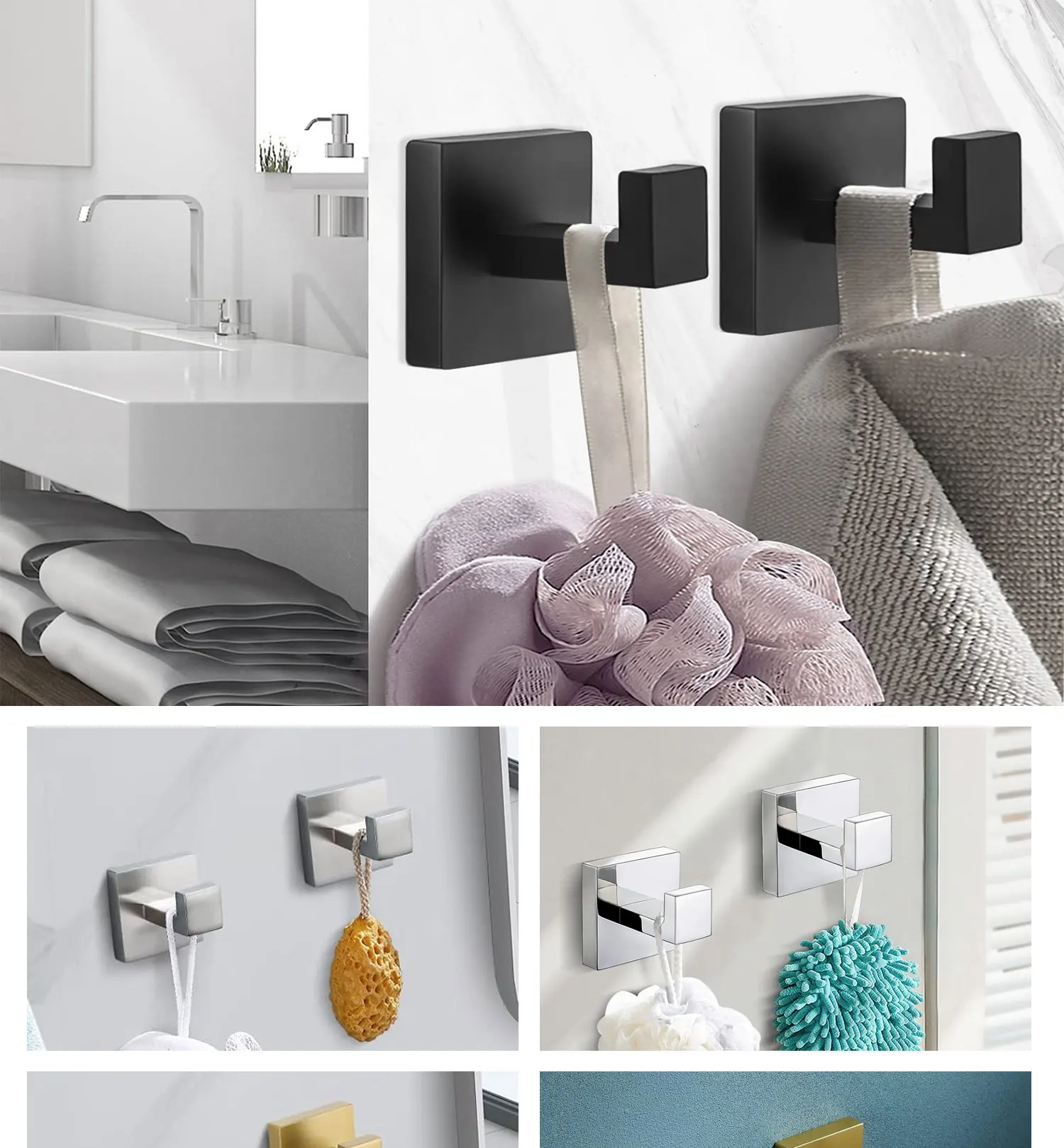 Wall Mounted Luxury Bathroom Accessories Set Towel Bar,Ring,Hook Toilet ...