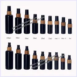 wood bamboo spray 18/415 violet black sprayer empty glass dark oil bottle 15ml 30ml 50ml black essential oil bottle