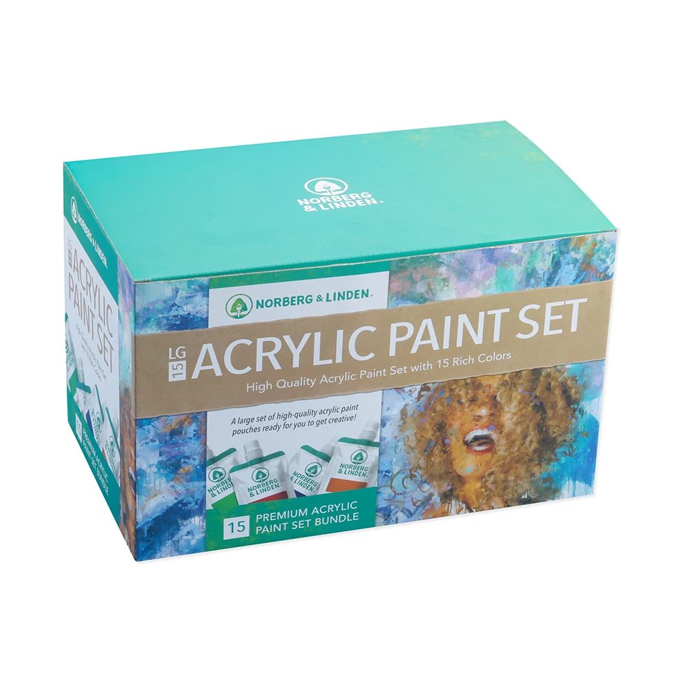 Norberg & Linden Acrylic Paint Set -12 Acrylic Paints 6 Paint