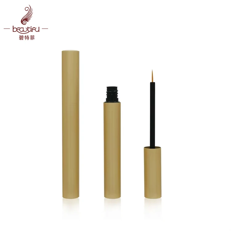 2ml 3ml 4ml Empty Aluminum Glossy or Matte Gold,silver,rose Gold Eyelash and Eyebrow Serum Slim Bottles Tubes Container