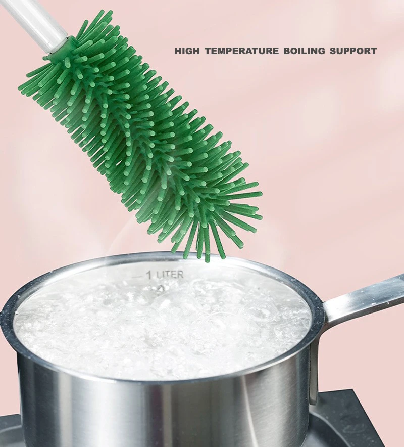 Waterproof Electric Bottle Cleaning Brush Soft Silicone Sponge Head