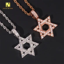 New Arrival Hip Hop Jewelry Star Shape Charm Pendants 925 Sterling Silver Pendant  Iced Out Diamond Moissanite Pendant