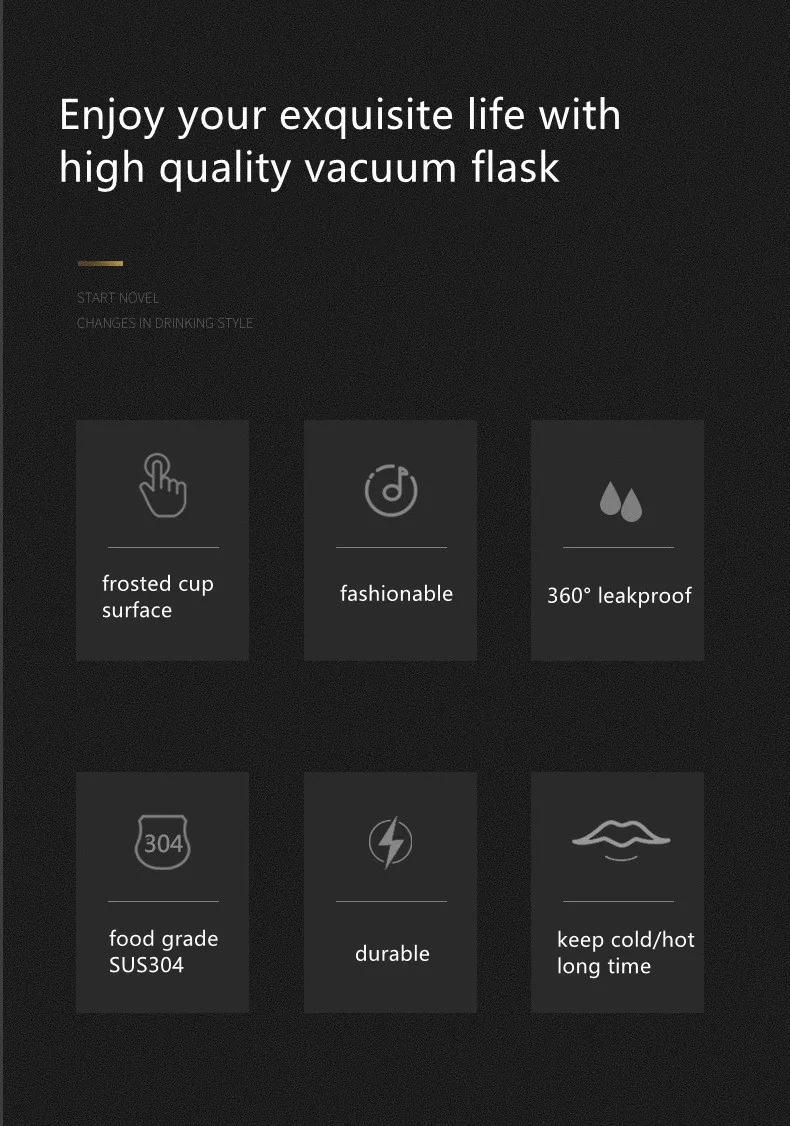 Top Selling Products Thermos One Bottle 3 Lids Travel Mugs Double Wall