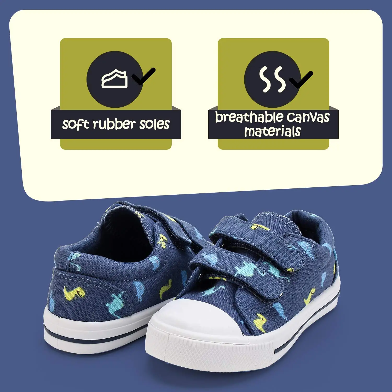 Fashion Toddler Boys And Girls Shoes Kids Canvas Sneakers Cartoon Double Hook And Loop