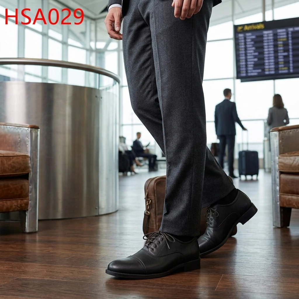 ZYF,Corporate Office Duty Anti-crease Men Dress Shoes with Double Joints Full Grain Leather Uniform Shoes for Business HSA029
