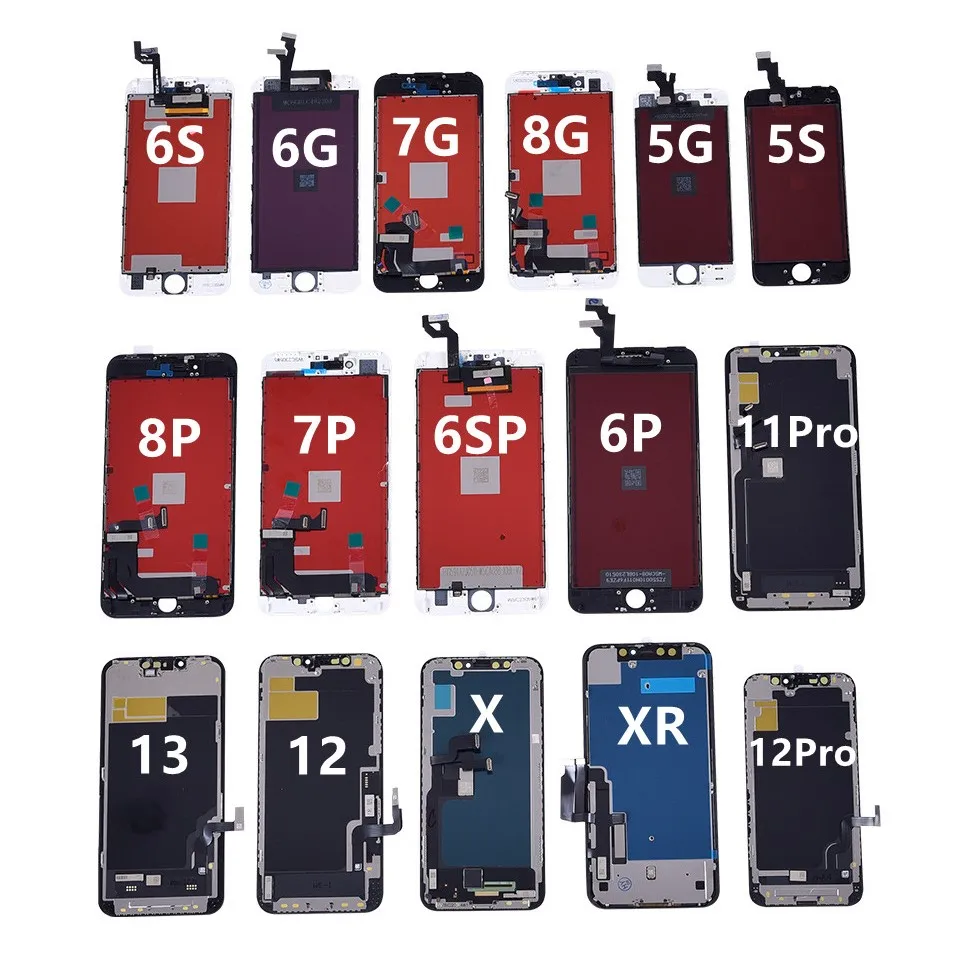 Высокое Качество 100% оригинальный ЖК-дисплей Замена экрана для iphone 5 6 7 8 11 12 13 14 x xr xs max pro