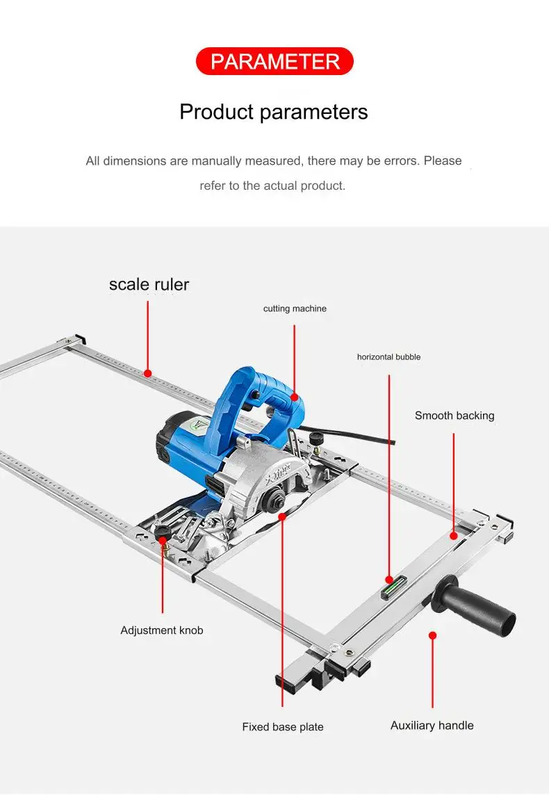 Spectaclescene Adjustable Cutting Machine Base Guide, 2025 New Adjustable Circular Saw Quick Precision Milling Craft Cut Aid 9 45 In - View #2