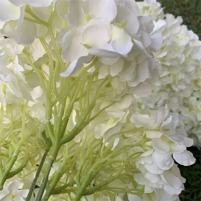 L163 Wholesale Ivory Bulk 5heads Hydrangeas Flowers Artificial Silk