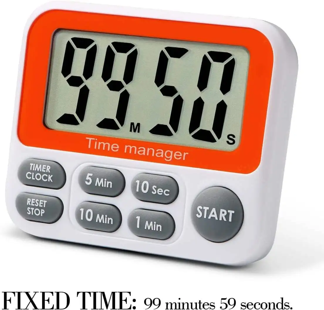 Digital Countdown Kitchen Timer Count up Down Magnetic Timer Clock with Loud Alarm Fast Setting for Cooking Baking Gym Students