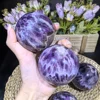 Sfera di Ametista con Motivo a Piume