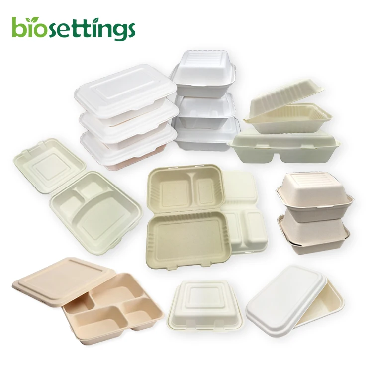 Biodegradable Clamshell Packaging Compostable Clamshell Take Out Food