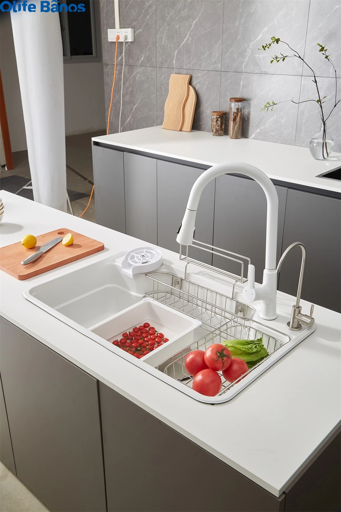 Hot White 304 stainless steel thickening kitchen sink modern multifunctional sink kitchen new design high-capacity kitchen sink details