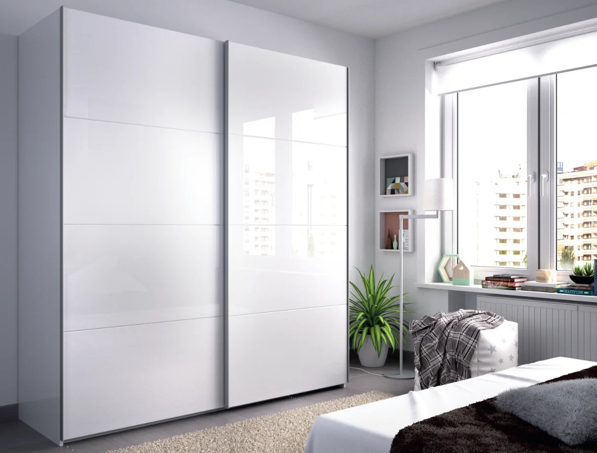 High Gloss Folding Wardrobe Design Portable with Sliding Door