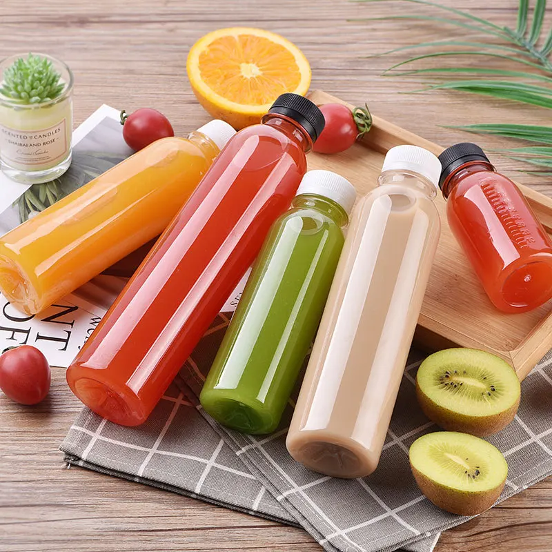 100ml 200ml 250ml 300ml 350ml 400ml 500ml Cheapest Plastic PET Beverage Juice Bottle With Lid