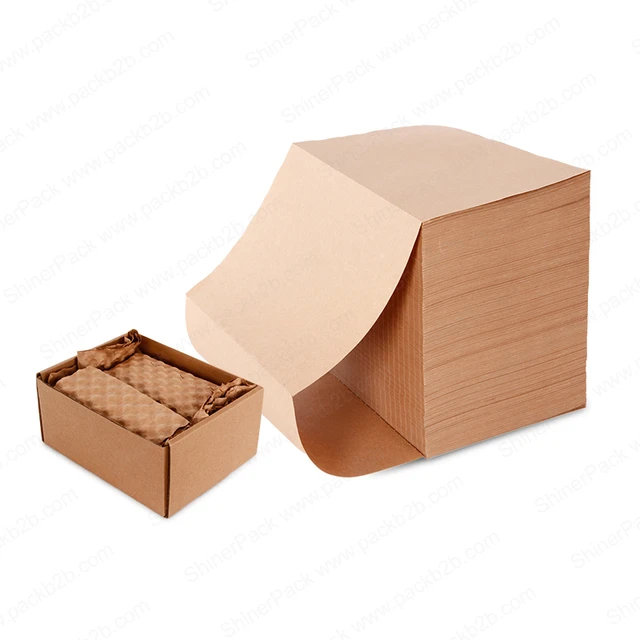 100% Biodegradable Paper Cushioning Pad Folded Kraft Packaging Paper for Cushioning Packaging