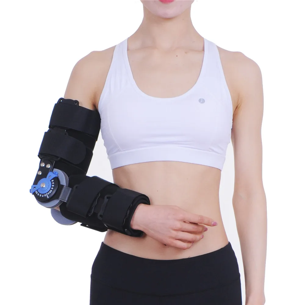 Adjustable Hinged Rom Elbow Support Brace For Post Op Fracture Medical