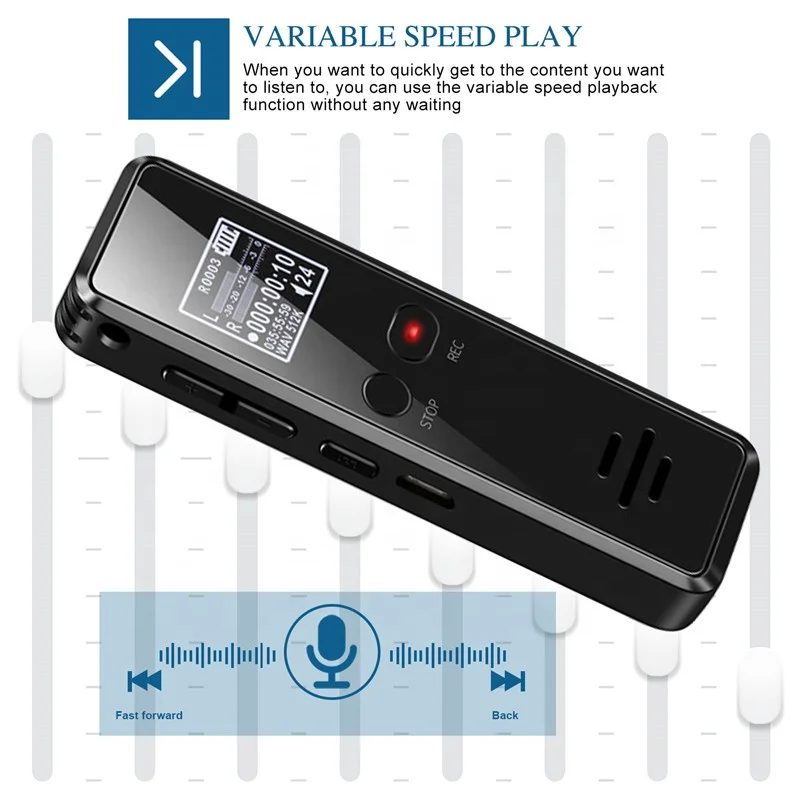 MECHEN 64GB Diktiergerät – Ein-Klick-Aufnahme Mit 1536kbps | Sprachaktivierung & Rauschunterdrückung | MP3-Player & Passwortschutz | Lange Akkulaufzeit