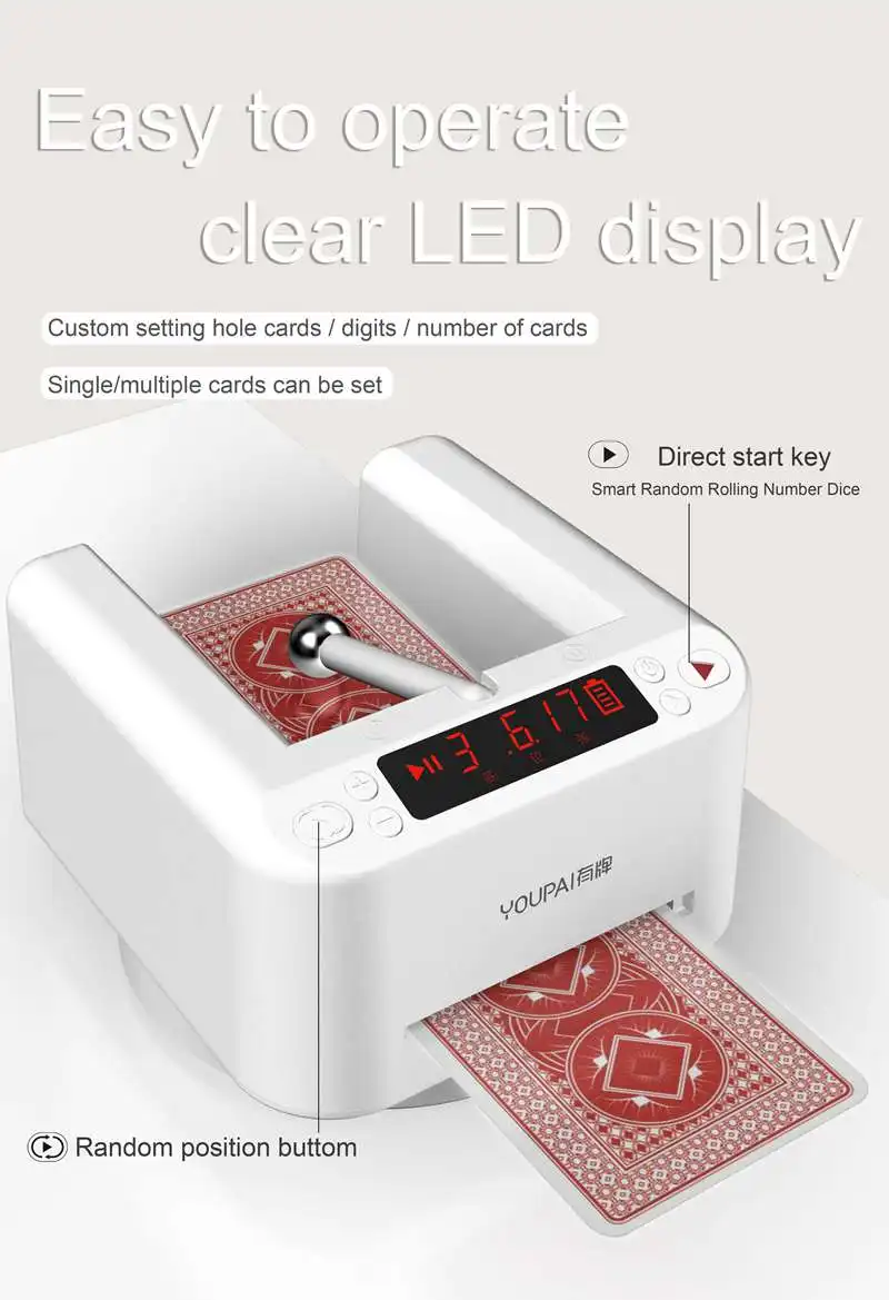 Automatic Card Dealer Machine Universal Playing Card Tool 360 Degree