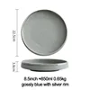 Bol de 8,5 pouces bleu brillant avec rebord sliver
