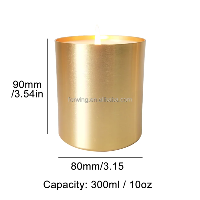 Metal Candle Cup Gold Aluminum vessel Votive Empty Candle Jar with Lid Container Metal Candle holder factory