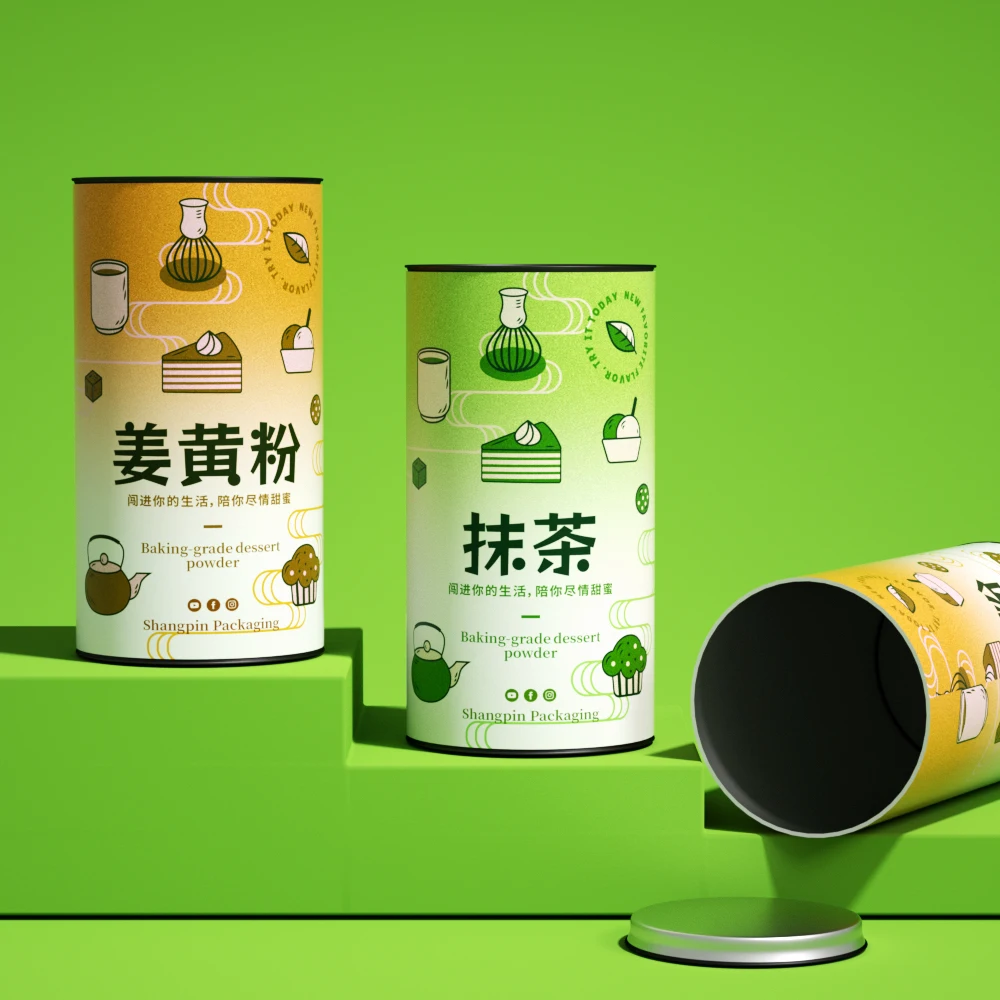 Eco Friendly Food Grade Cardboard Round Box Spice Salt Shaker Tube Jars Container Spices Packs for Loose Powder Paper Packaging